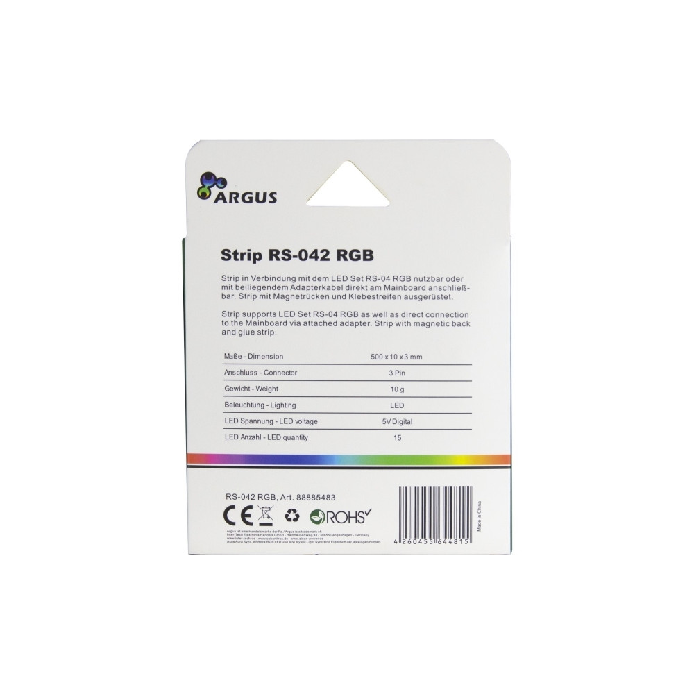 Produktbild för Argus RS-042 RGB - belysning för systemkabinett (LED)