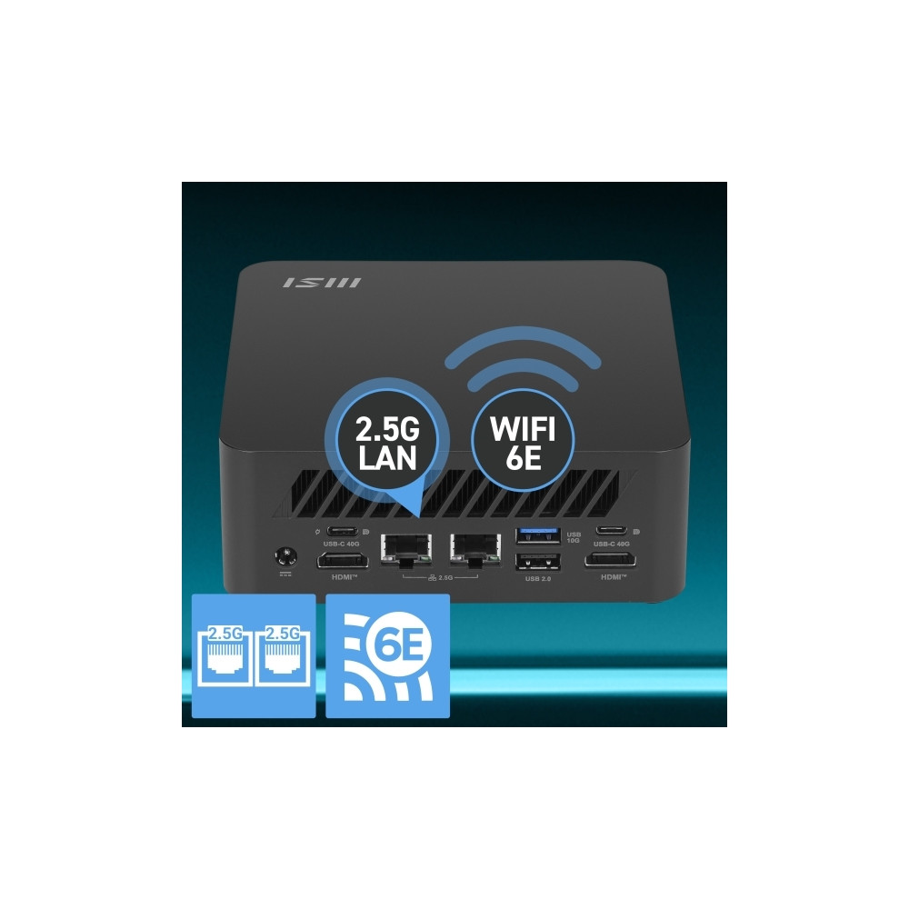 Produktbild för MSI Cubi Z AI 8M 006BEU - mini-PC Ryzen 7 8845HS 3.8 GHz - 0 GB - ingen HDD