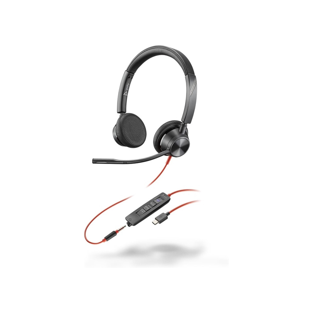 Produktbild för HP Poly Blackwire 3325 - headset - 3,5 mm kontakt, USB-C