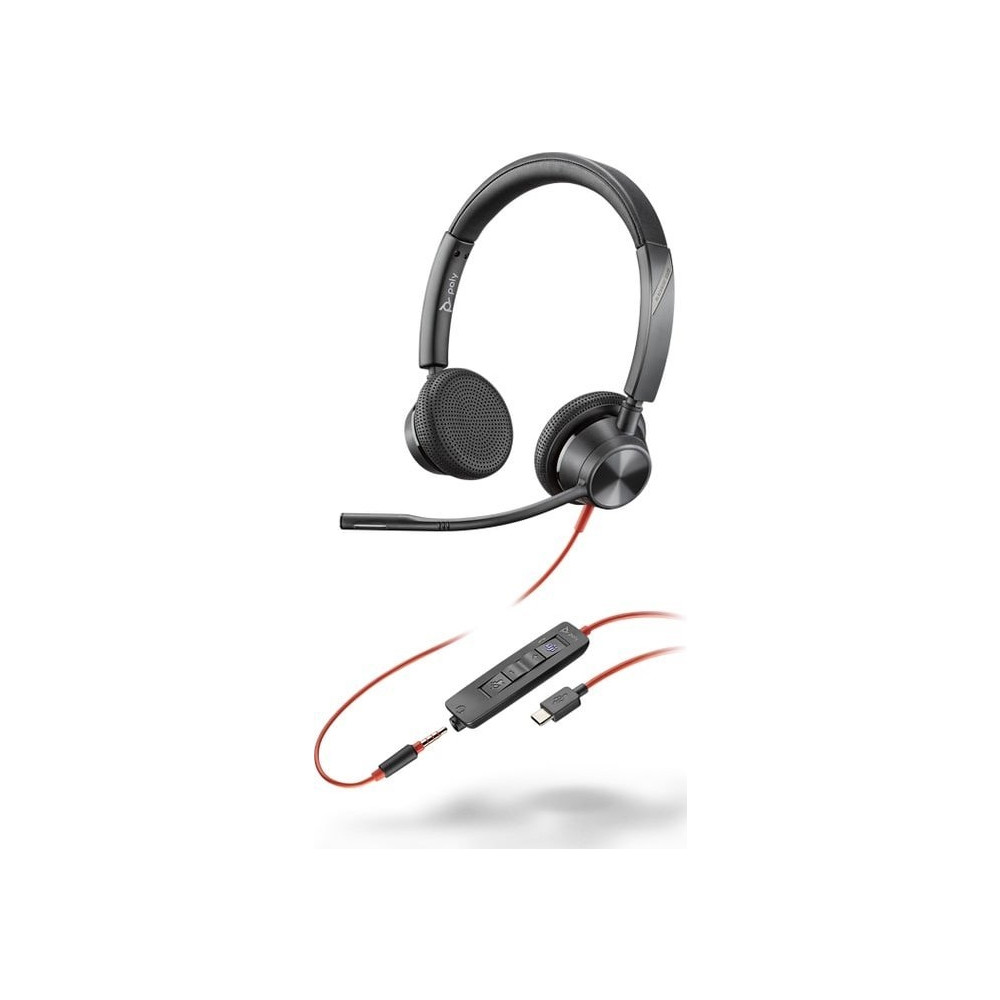 Produktbild för HP Poly Blackwire 3325 - headset - 3,5 mm kontakt, USB-C