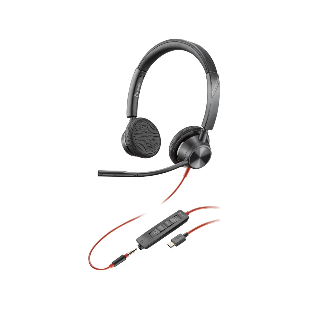 Produktbild för HP Poly Blackwire 3325 - headset - 3,5 mm kontakt, USB-C
