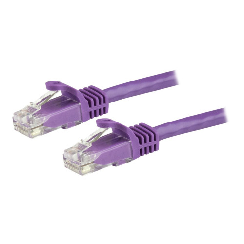 StarTech.com 15m CAT6 Ethernet Cable, 10 Gigabit Snagless RJ45 650MHz 100W PoE Patch Cord, CAT 6 10GbE UTP Network Cable w/Strain Relief, Purple,