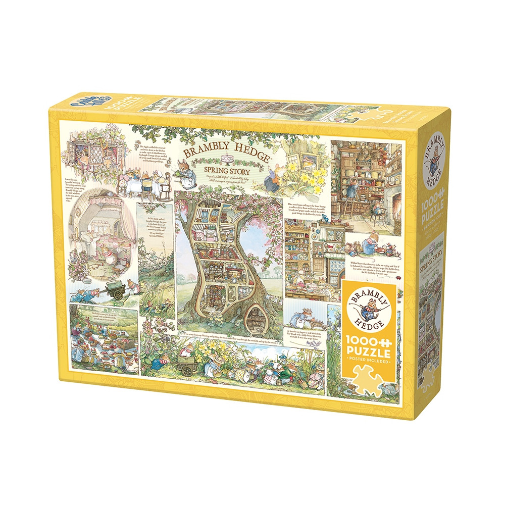 Produktbild för Brambly Hedge Spring Story, Pussel, 1000 bitar, Cobble Hill