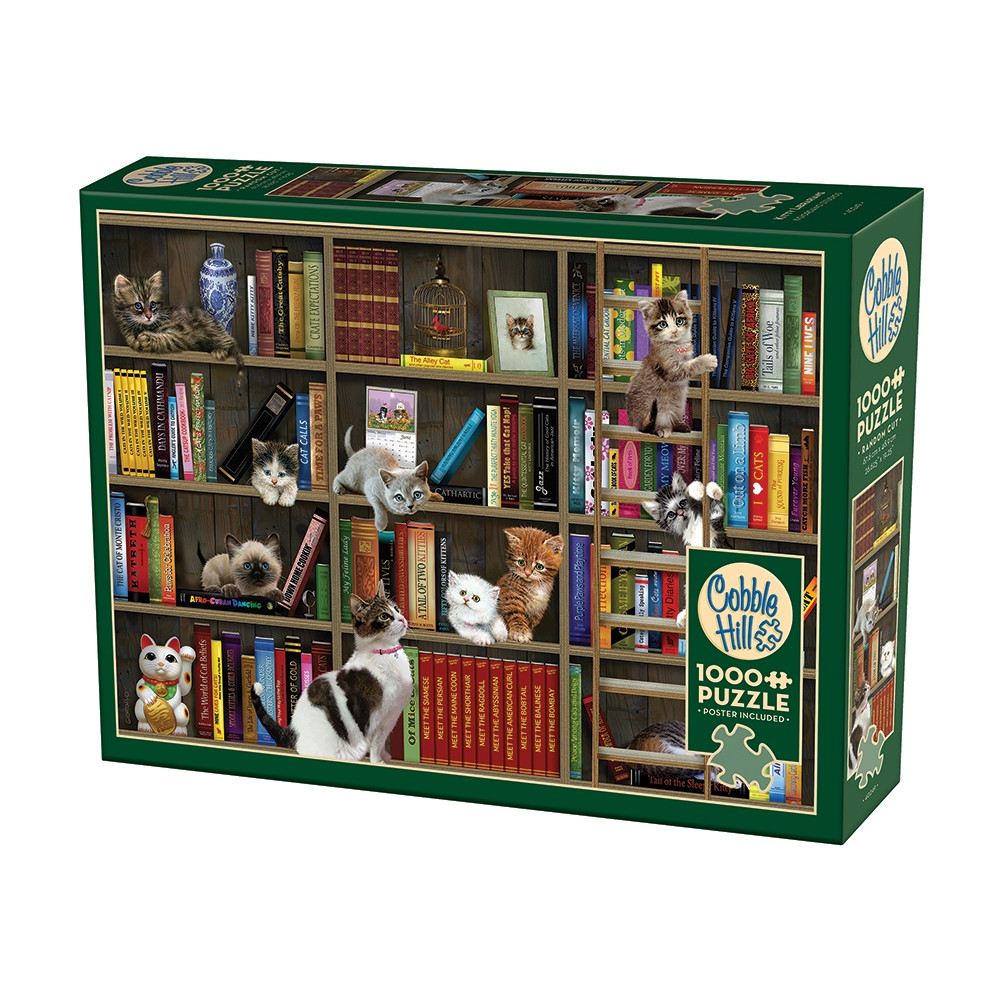 Produktbild för Kitty Librarians, Pussel, 1000 bitar, Cobble Hill