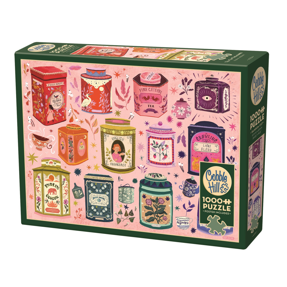 Produktbild för Tea Tin Treasures, Pussel, 1000 bitar, Cobble Hill