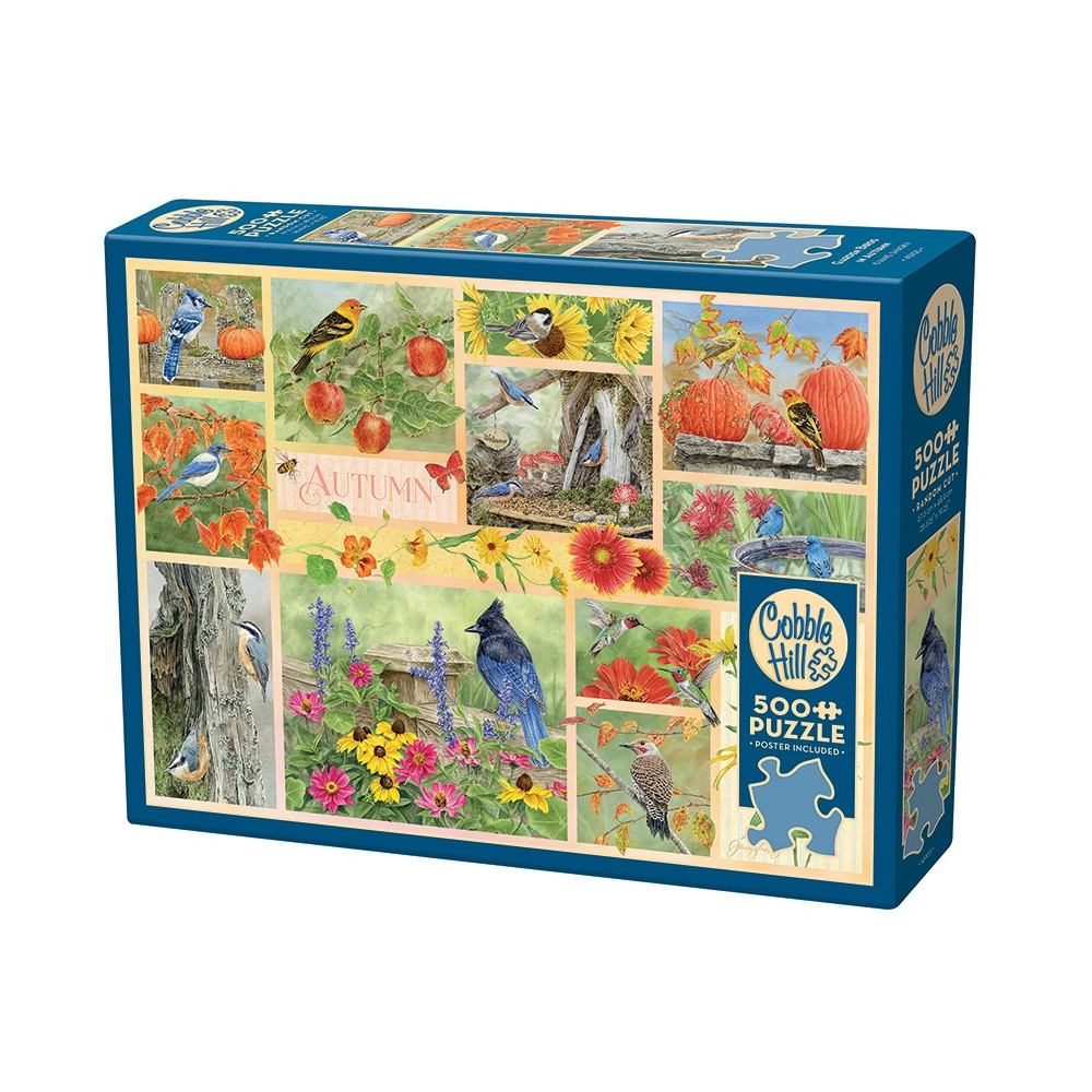 Produktbild för Garden Birds in Autumn, Pussel, 500 bitar, Cobble Hill