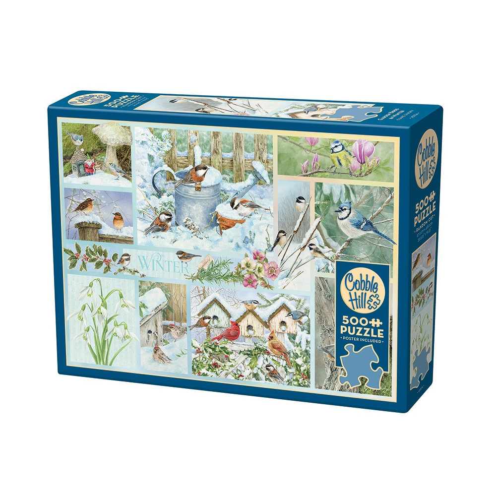 Produktbild för Garden Birds in Winter, Pussel, 500 bitar, Cobble Hill