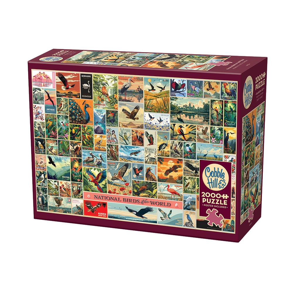 Produktbild för National Birds of the World, Pussel, 2000 bitar, Cobble Hill