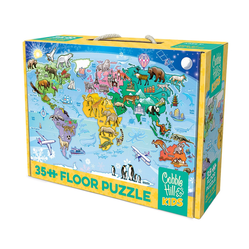 Produktbild för Map of the World, Pussel, 35 bitar, Cobble Hill