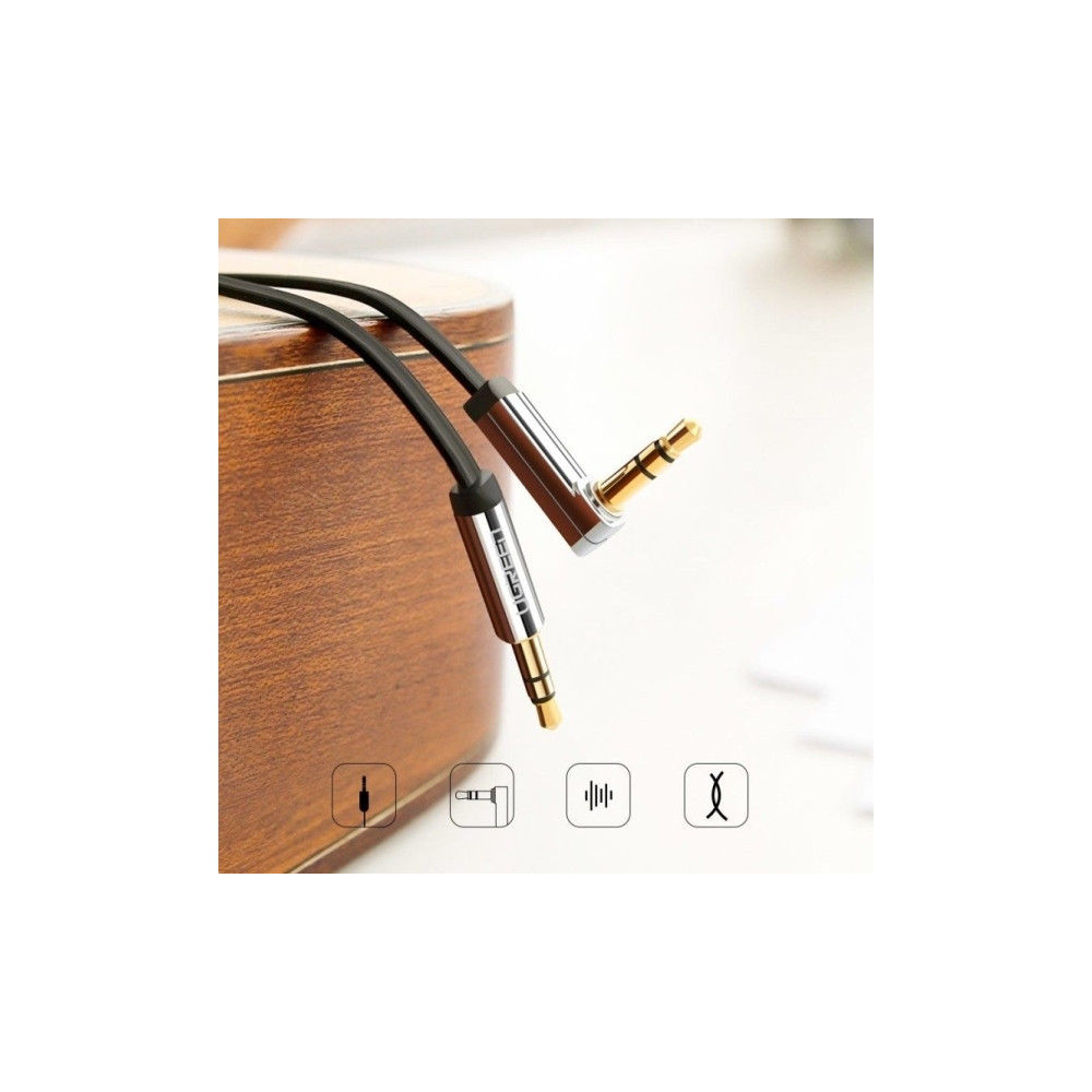Produktbild för UGREEN flat AUX-ljudkabel 3,5 mm mini-jack 5 m silver (10729...