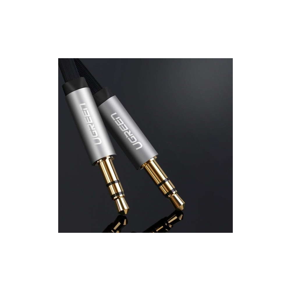 Produktbild för UGREEN flat AUX-ljudkabel 3,5 mm mini-jack 5 m silver (10729...