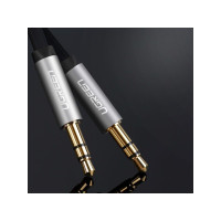 Produktbild för UGREEN flat AUX-ljudkabel 3,5 mm mini-jack 5 m silver (10729...