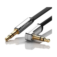 Produktbild för UGREEN flat AUX-ljudkabel 3,5 mm mini-jack 5 m silver (10729...