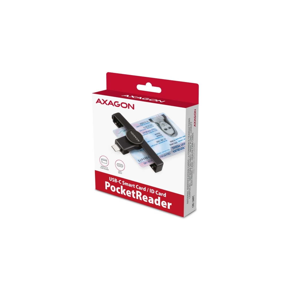 Produktbild för AXAGON CRE-SMPC - SMART-kortläsare - USB-C