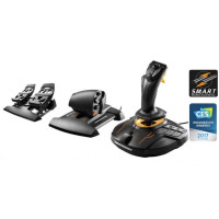 Produktbild för ThrustMaster T.16000M FCS Flight Pack - styrspak, gas och pedaler - kabelansluten