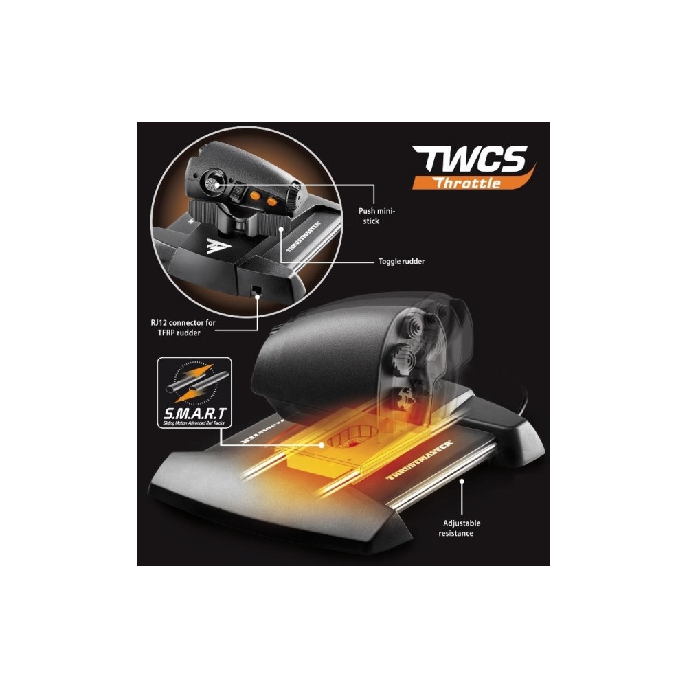 Produktbild för ThrustMaster T.16000M FCS Flight Pack - styrspak, gas och pedaler - kabelansluten