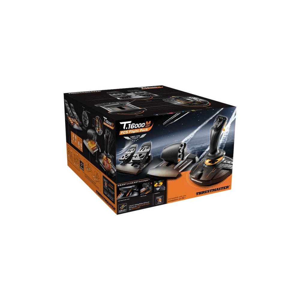 Produktbild för ThrustMaster T.16000M FCS Flight Pack - styrspak, gas och pedaler - kabelansluten