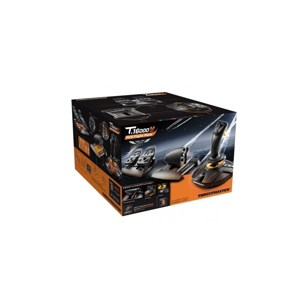 Produktbild för ThrustMaster T.16000M FCS Flight Pack - styrspak, gas och pedaler - kabelansluten