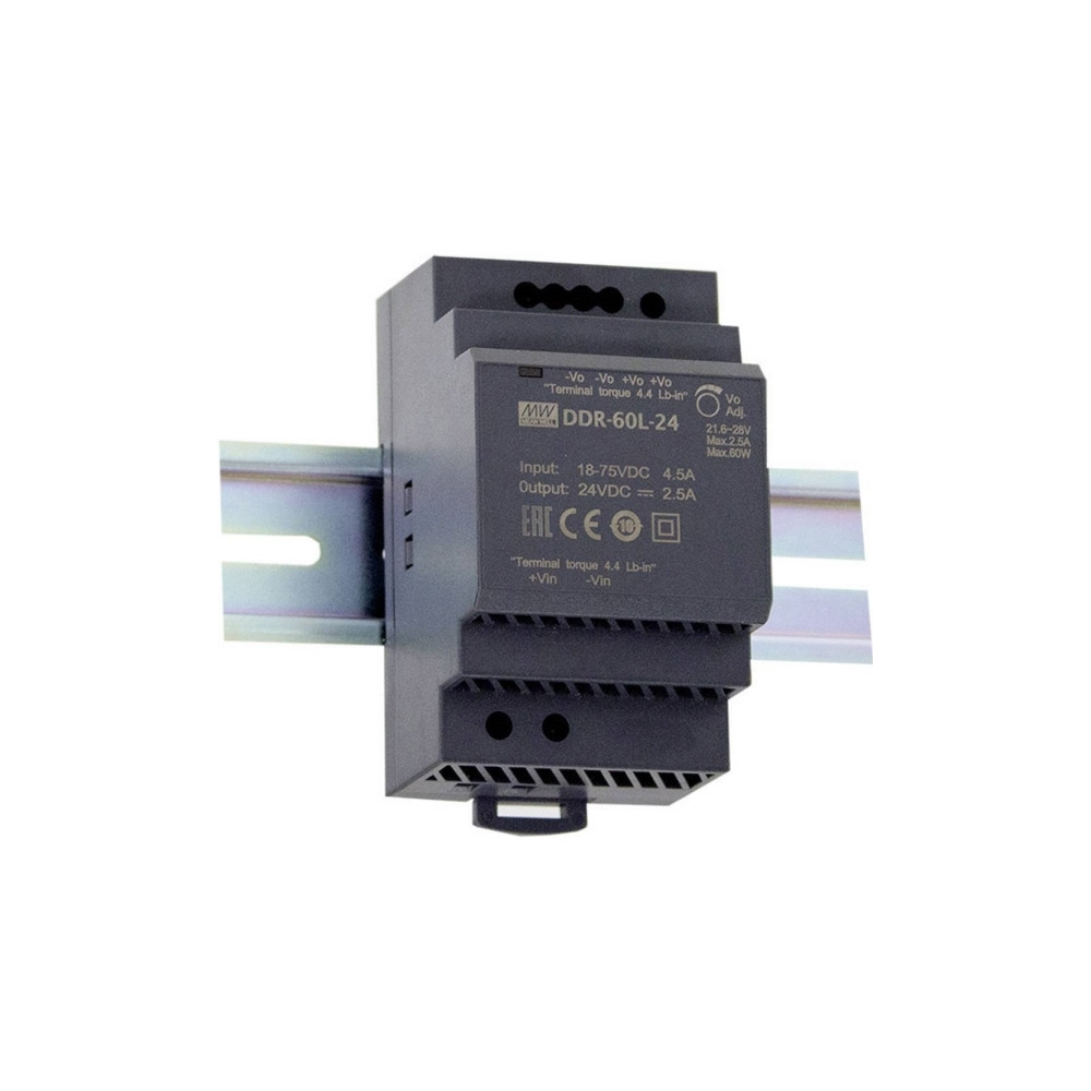 Produktbild för MEAN WELL DDR-60G-24, 60 W, 24 V, RoHS, 52,5 mm, 54,5 mm, 90...