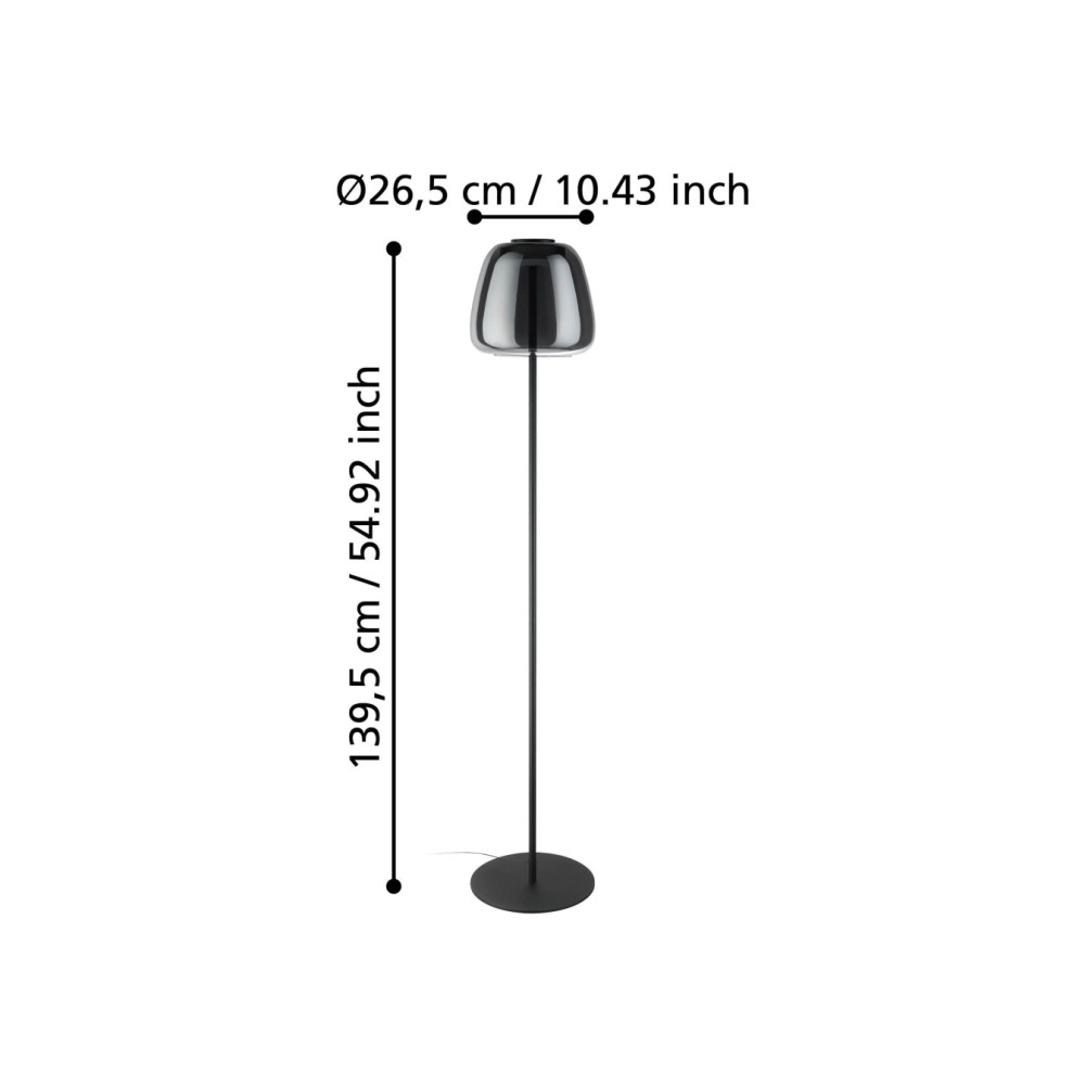Produktbild för EGLO ALFERO-Z, Svart, Krom, Universal, Glas, Stål, IP20, II,...