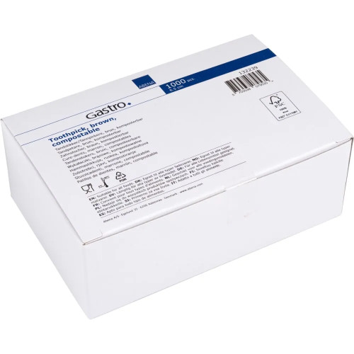 Abena Abena Gastro Line tandpetare - rund - 6.5 cm - natur (paket om 1000)