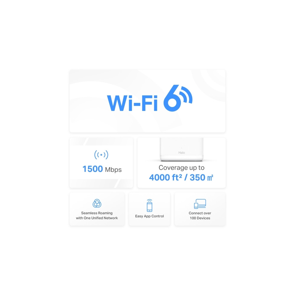 Produktbild för Mercusys Halo H60X V1 - Wifi-system - Wi-Fi 6 - skrivbordsmodell