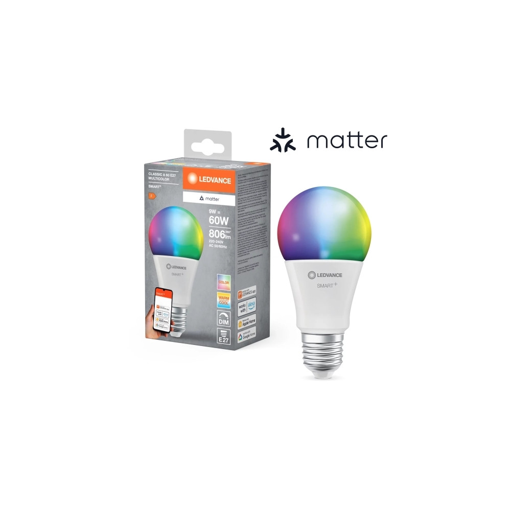 Produktbild för LEDVANCE SMART+ MATTER Multicolor Classic A60 9W