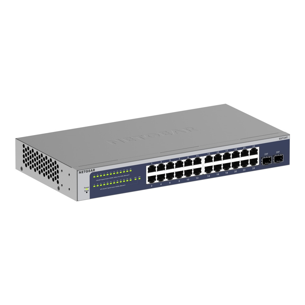 Produktbild för NETGEAR GS724T - Version 6 - switch - 24 portar - smart - rackmonterbar
