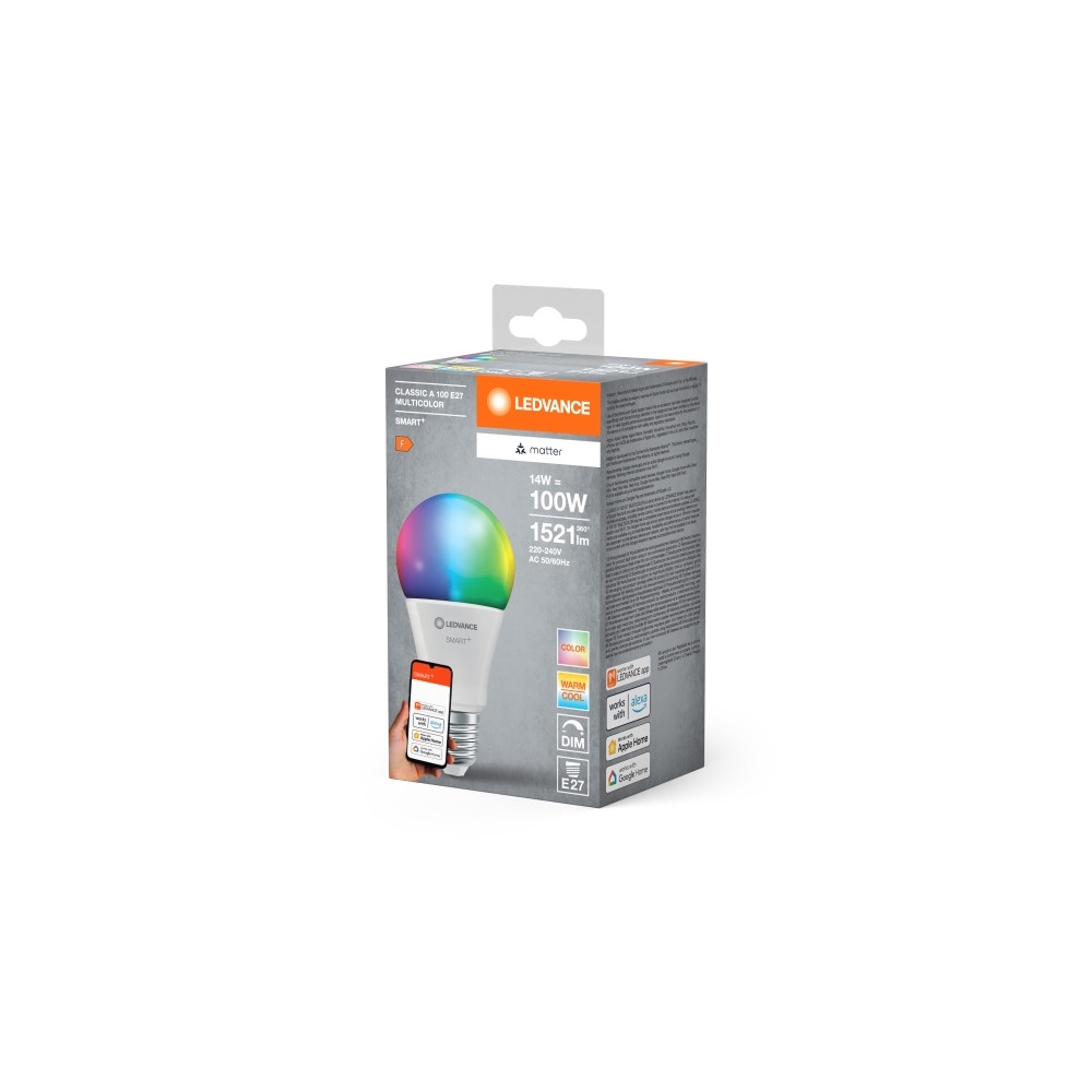 Produktbild för LEDVANCE SMART+ MATTER Multicolor Classic A100 14W