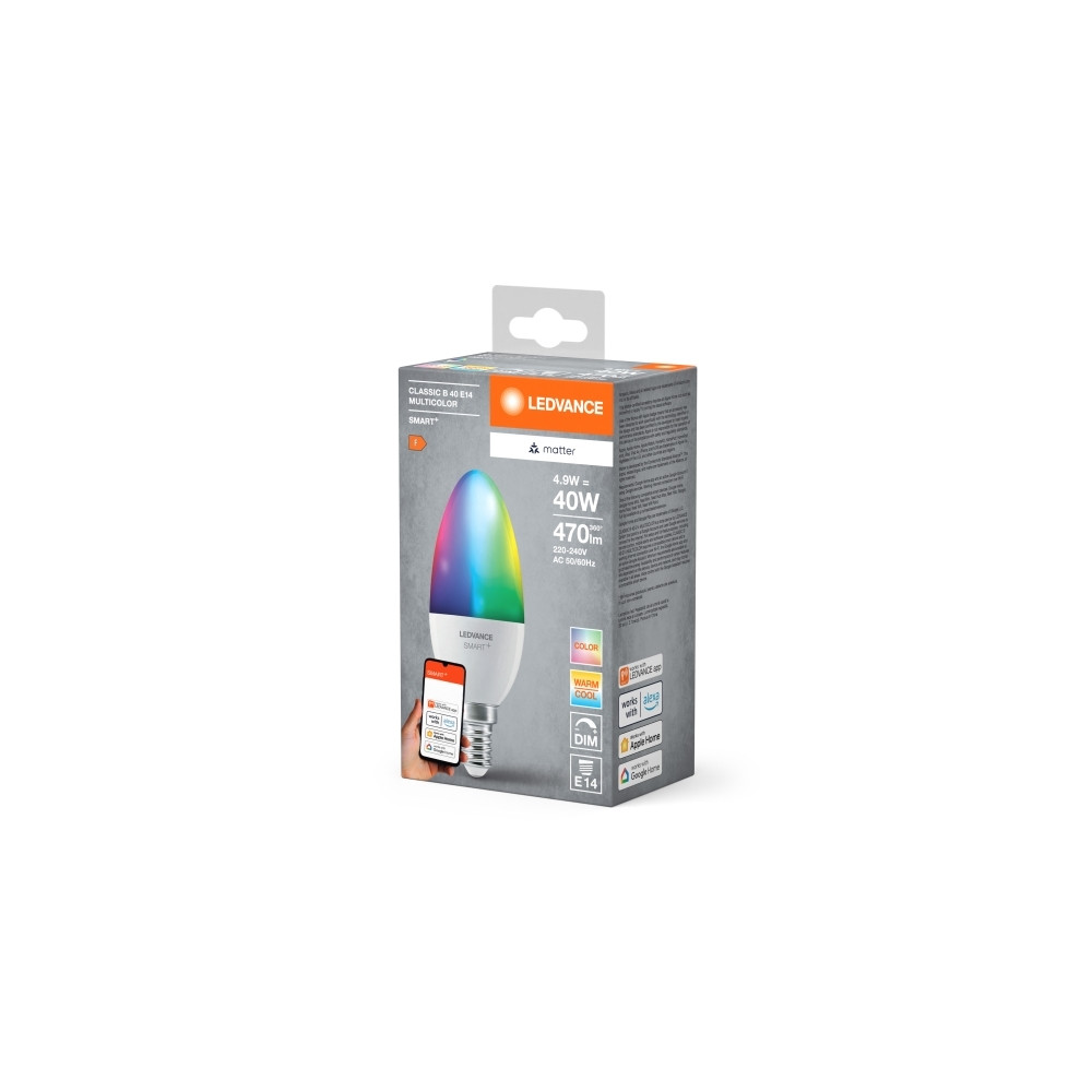 Produktbild för LEDVANCE SMART+ MATTER Multicolor Classic B40 4,9W