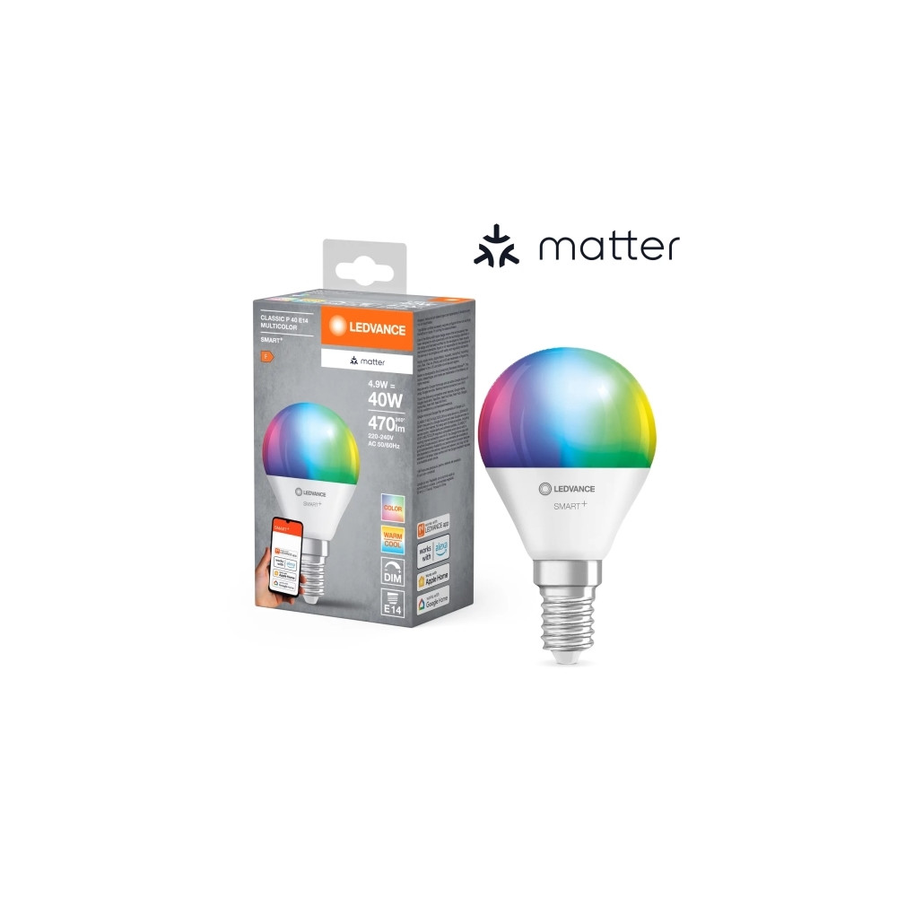 Produktbild för LEDVANCE SMART+ MATTER Multicolor Classic P40 4,9W