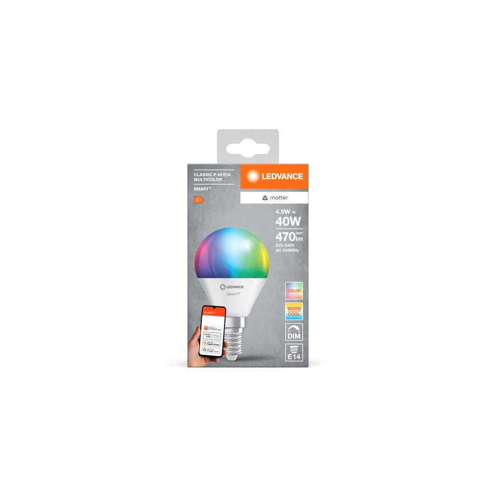Produktbild för LEDVANCE SMART+ MATTER Multicolor Classic P40 4,9W