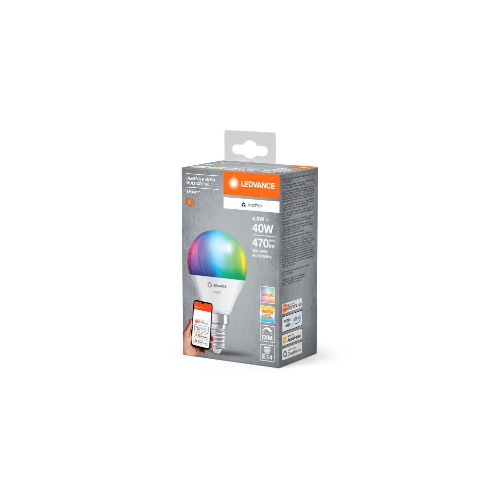 Produktbild för LEDVANCE SMART+ MATTER Multicolor Classic P40 4,9W