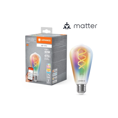 LEDVANCE LEDVANCE SMART+ MATTER Filament Multicolor Classic E40 4,8W