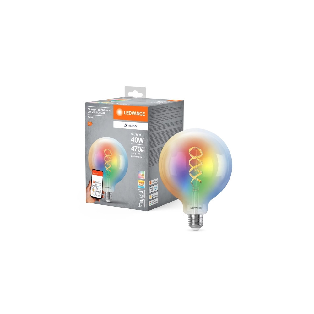 Produktbild för LEDVANCE SMART+ MATTER Filament Multicolor Classic 4,8W