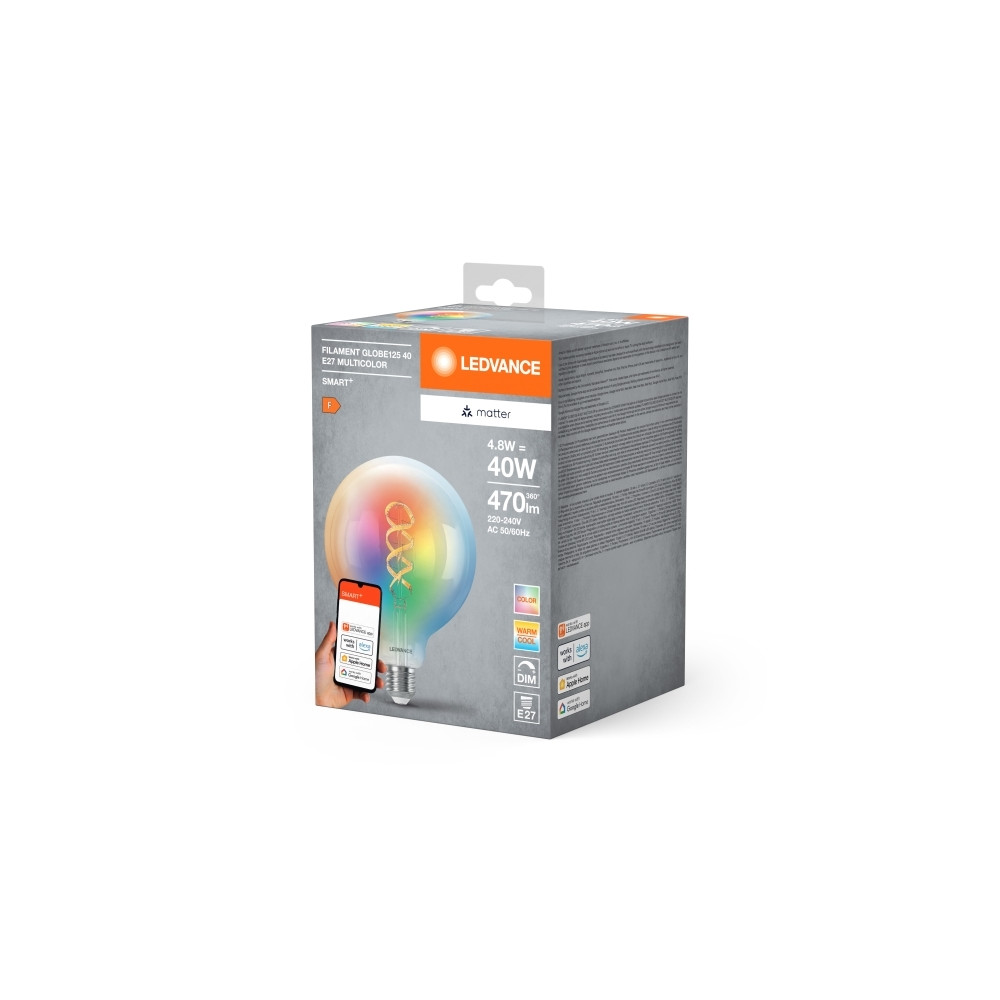 Produktbild för LEDVANCE SMART+ MATTER Filament Multicolor Classic 4,8W