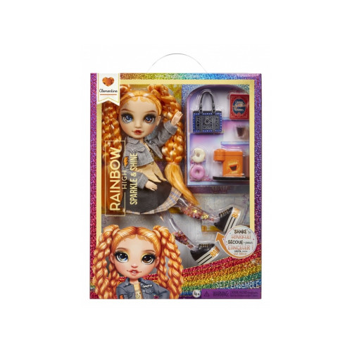 MGA Entertainment Rainbow High Sparkle & Shine Fashion Dolls- Clementine (Oran...