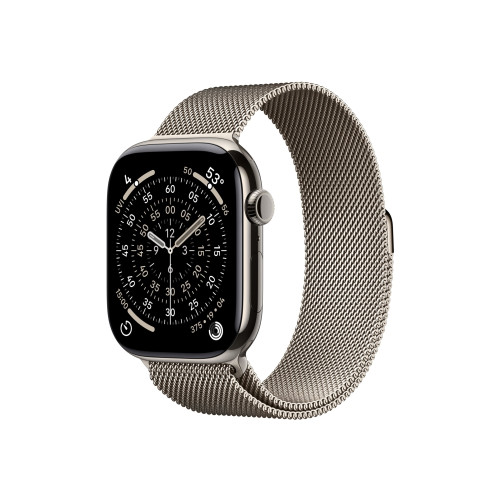 Apple Apple Watch Series 11 (GPS + Cellular) - naturlig titan - smart klocka med milanesisk loop - naturlig - 64 GB