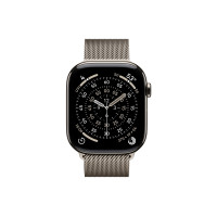 Produktbild för Apple Watch Series 11 (GPS + Cellular) - naturlig titan - smart klocka med milanesisk loop - naturlig - 64 GB