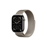 Produktbild för Apple Watch Series 11 (GPS + Cellular) - naturlig titan - smart klocka med milanesisk loop - naturlig - 64 GB