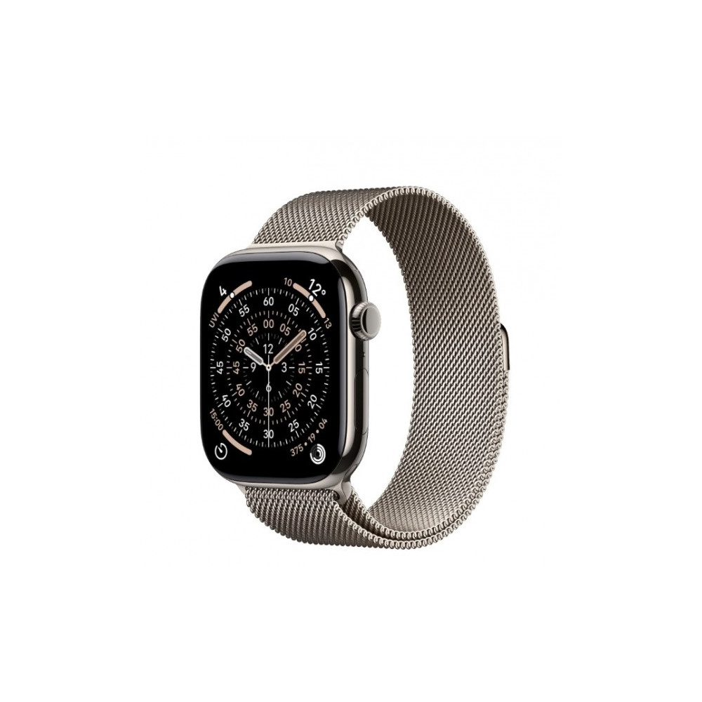 Produktbild för Apple Watch Series 11 (GPS + Cellular) - naturlig titan - smart klocka med milanesisk loop - naturlig - 64 GB