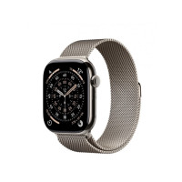 Produktbild för Apple Watch Series 11 (GPS + Cellular) - naturlig titan - smart klocka med milanesisk loop - naturlig - 64 GB