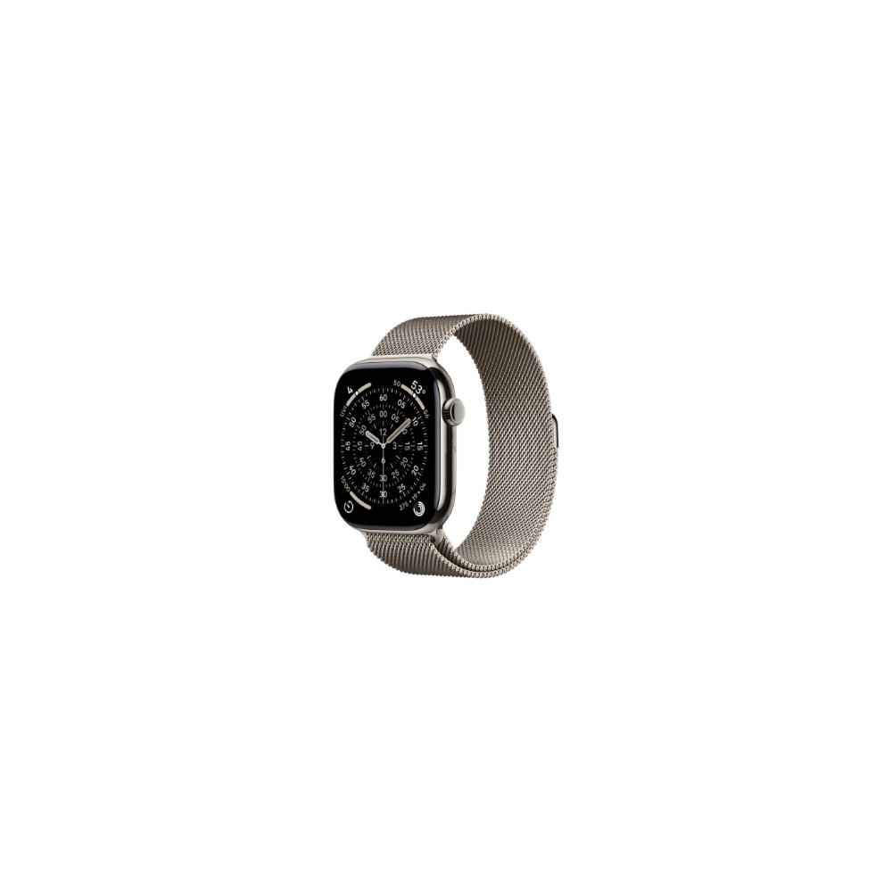 Produktbild för Apple Watch Series 11 (GPS + Cellular) - naturlig titan - smart klocka med milanesisk loop - naturlig - 64 GB
