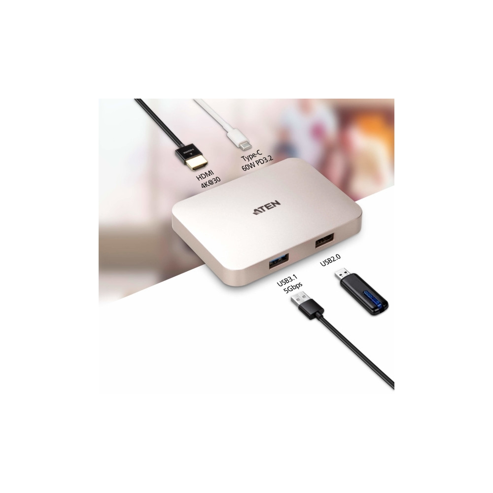 Produktbild för ATEN UH3235 - mini-dockningsenhet - USB-C - HDMI