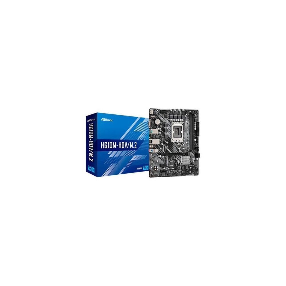 Produktbild för ASRock H610M-HDV/M.2 - moderkort - micro ATX - LGA1700-uttag - H610