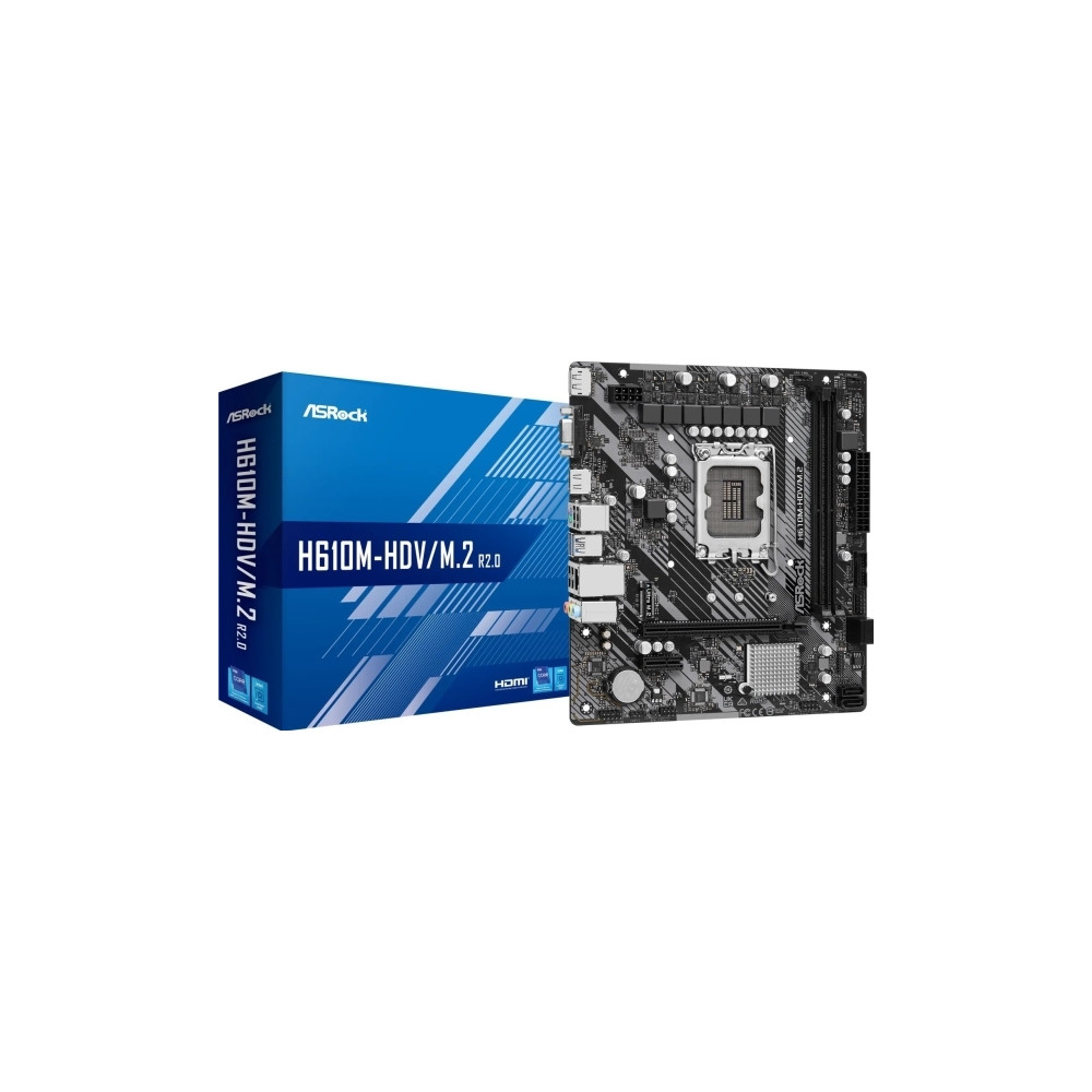 Produktbild för ASRock H610M-HDV/M.2 - moderkort - micro ATX - LGA1700-uttag - H610