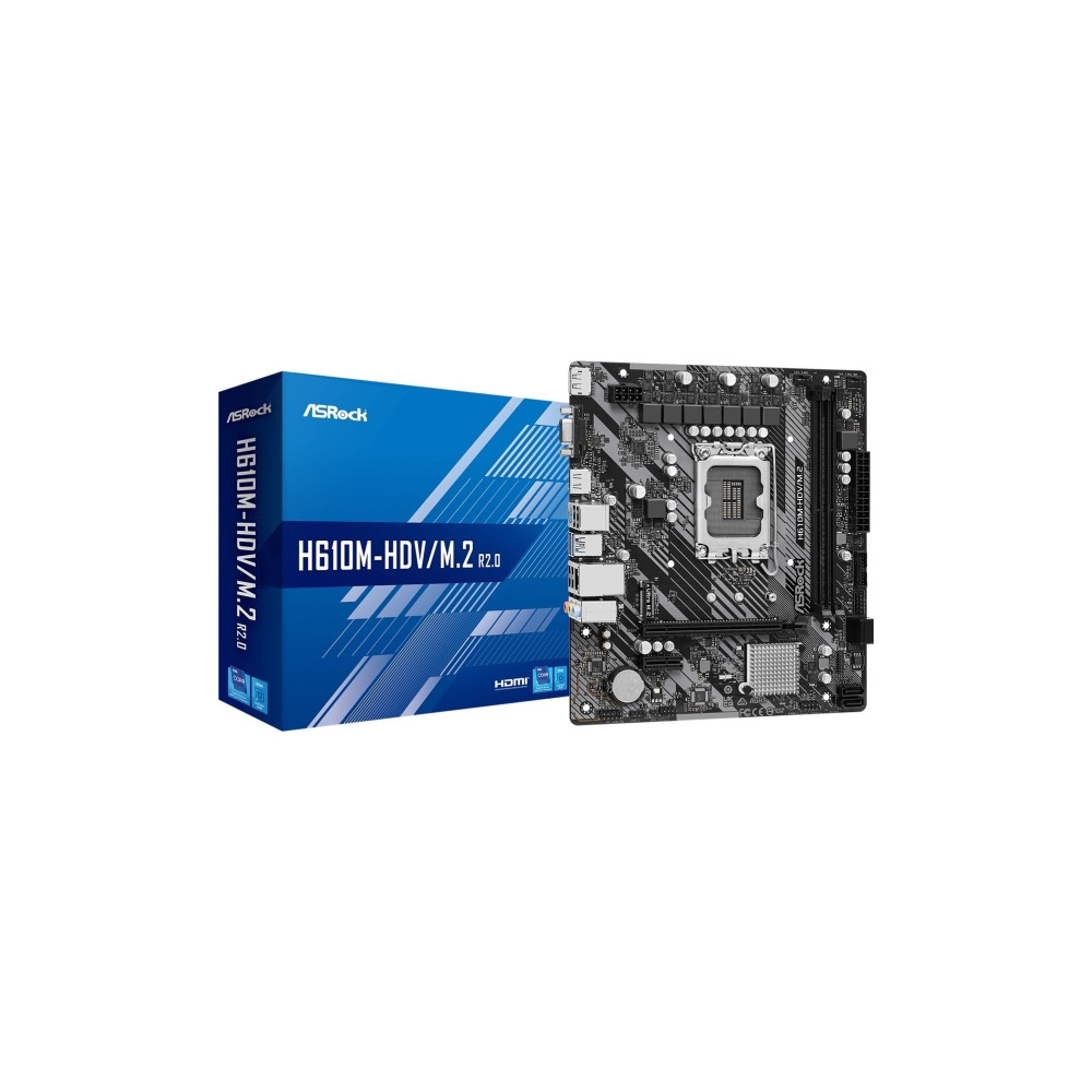 Produktbild för ASRock H610M-HDV/M.2 - moderkort - micro ATX - LGA1700-uttag - H610