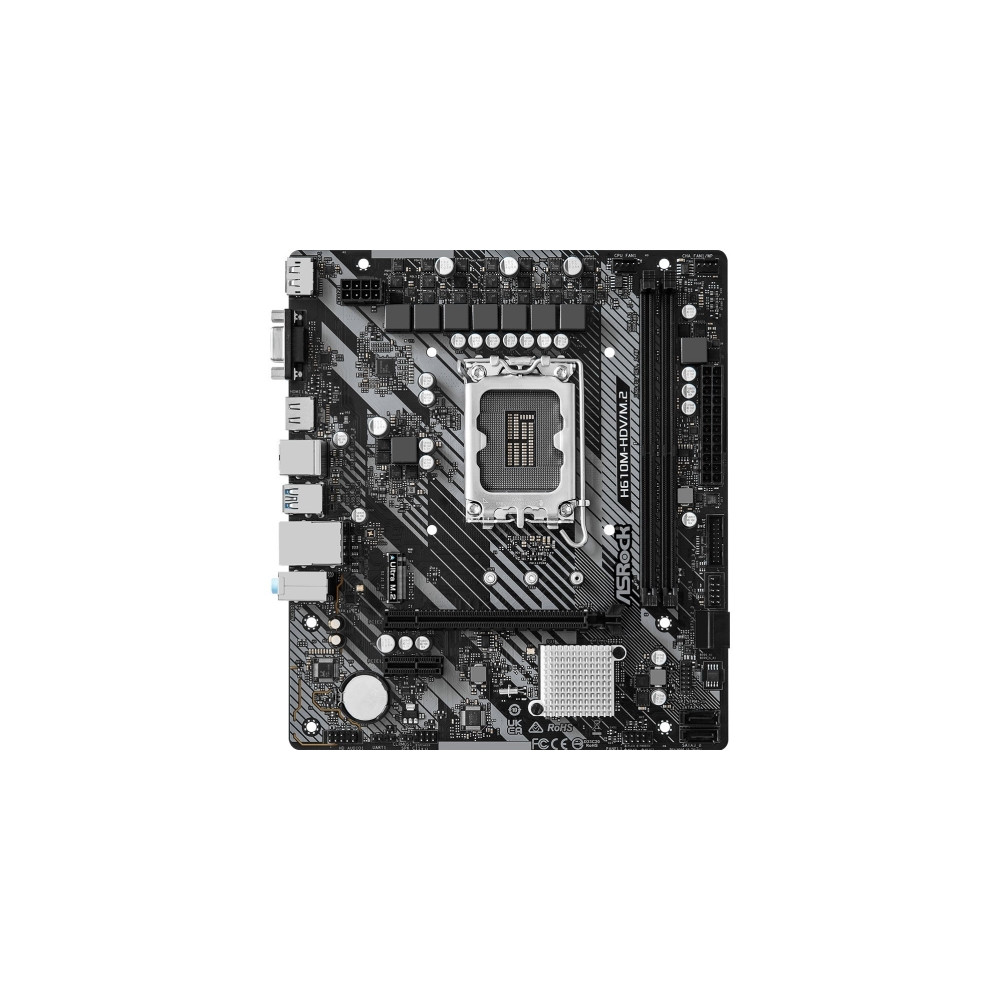 Produktbild för ASRock H610M-HDV/M.2 - moderkort - micro ATX - LGA1700-uttag - H610