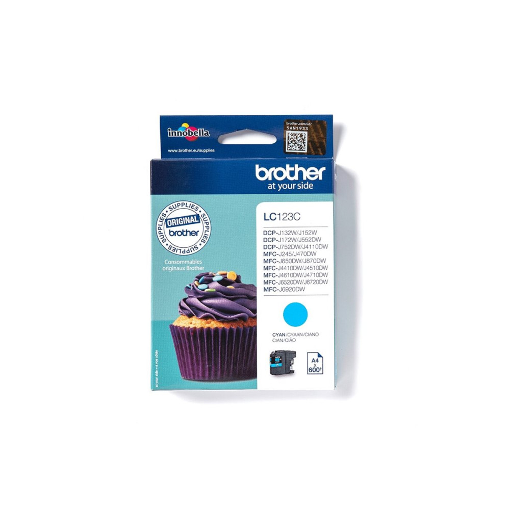 Produktbild för Brother LC123C - Lång livslängd - cyan - original - bläckpatron