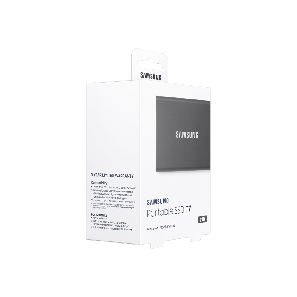 Produktbild för Samsung T7 MU-PC2T0T - SSD - 2 TB - USB 3.2 Gen 2
